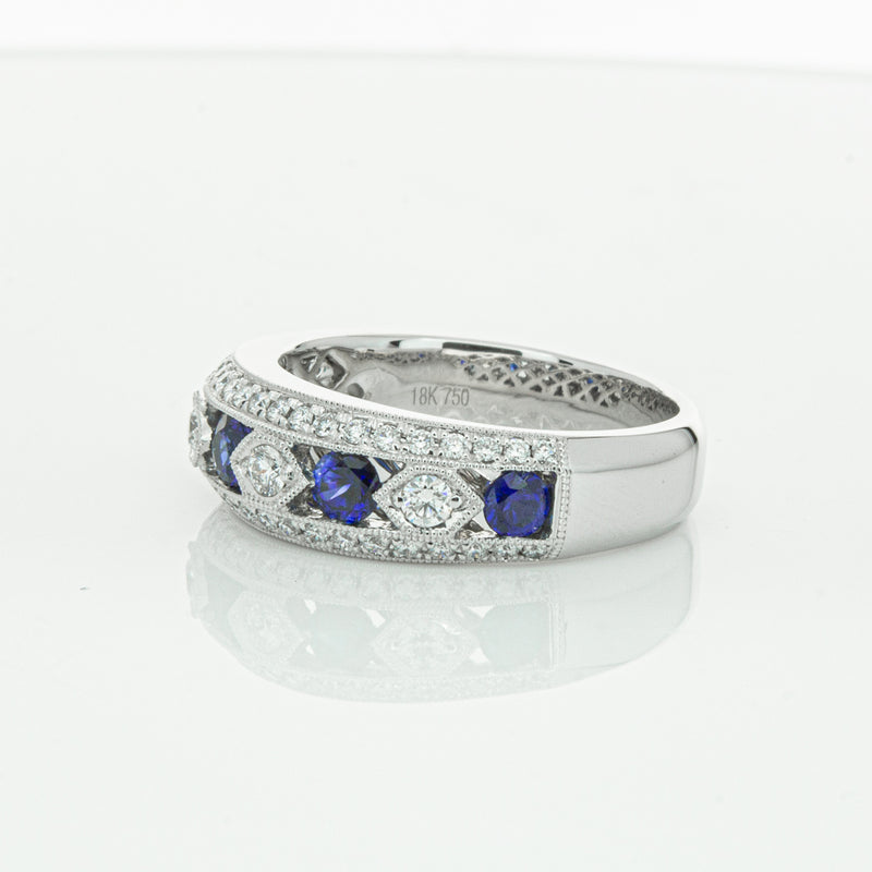 18ct White Gold Sapphire & Diamond Cecelia Ring-Ring-Walker & Hall