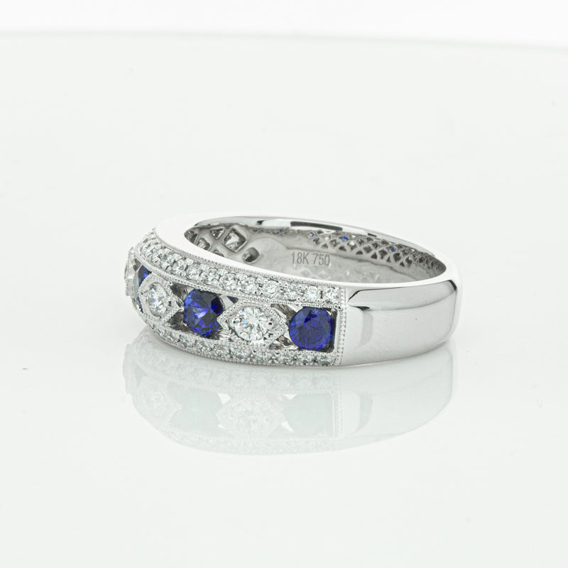 18ct White Gold Sapphire & Diamond Cecelia Ring-Ring-Walker & Hall