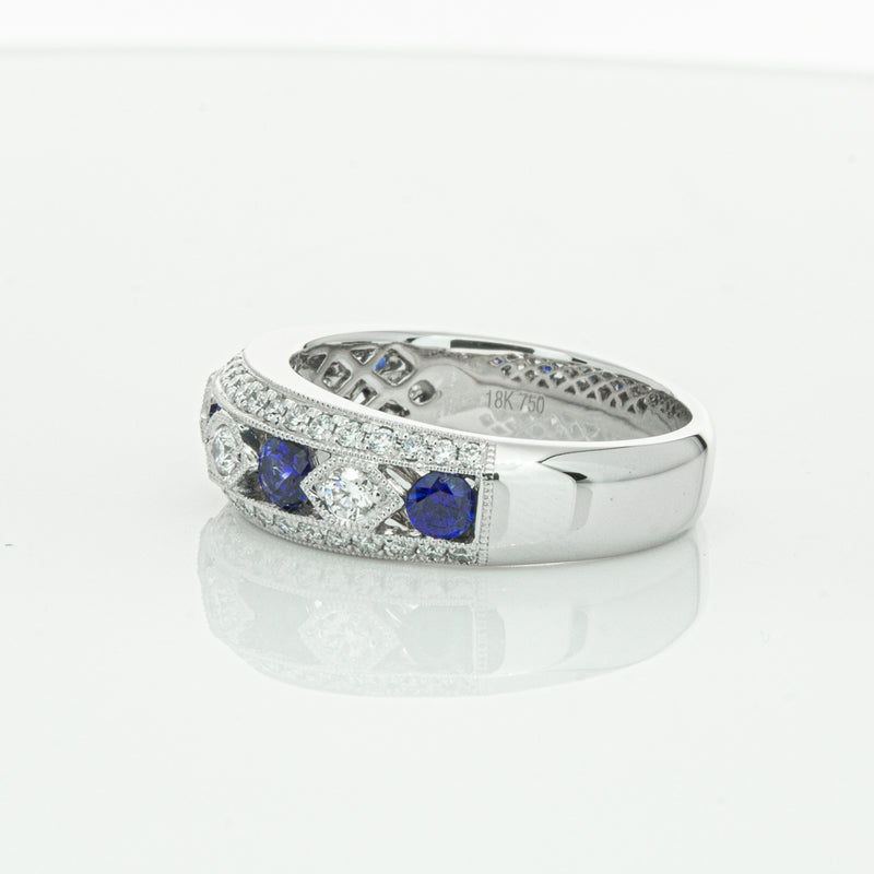 18ct White Gold Sapphire & Diamond Cecelia Ring-Ring-Walker & Hall