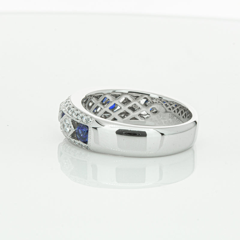 18ct White Gold Sapphire & Diamond Cecelia Ring-Ring-Walker & Hall
