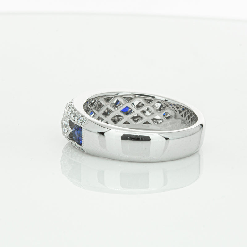 18ct White Gold Sapphire & Diamond Cecelia Ring-Ring-Walker & Hall