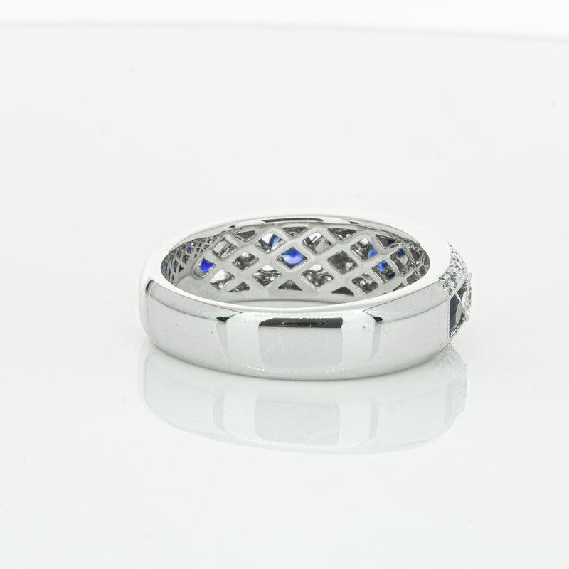 18ct White Gold Sapphire & Diamond Cecelia Ring-Ring-Walker & Hall