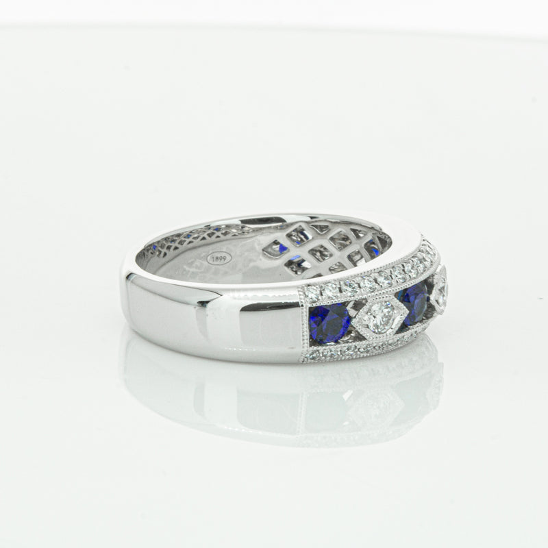 18ct White Gold Sapphire & Diamond Cecelia Ring-Ring-Walker & Hall