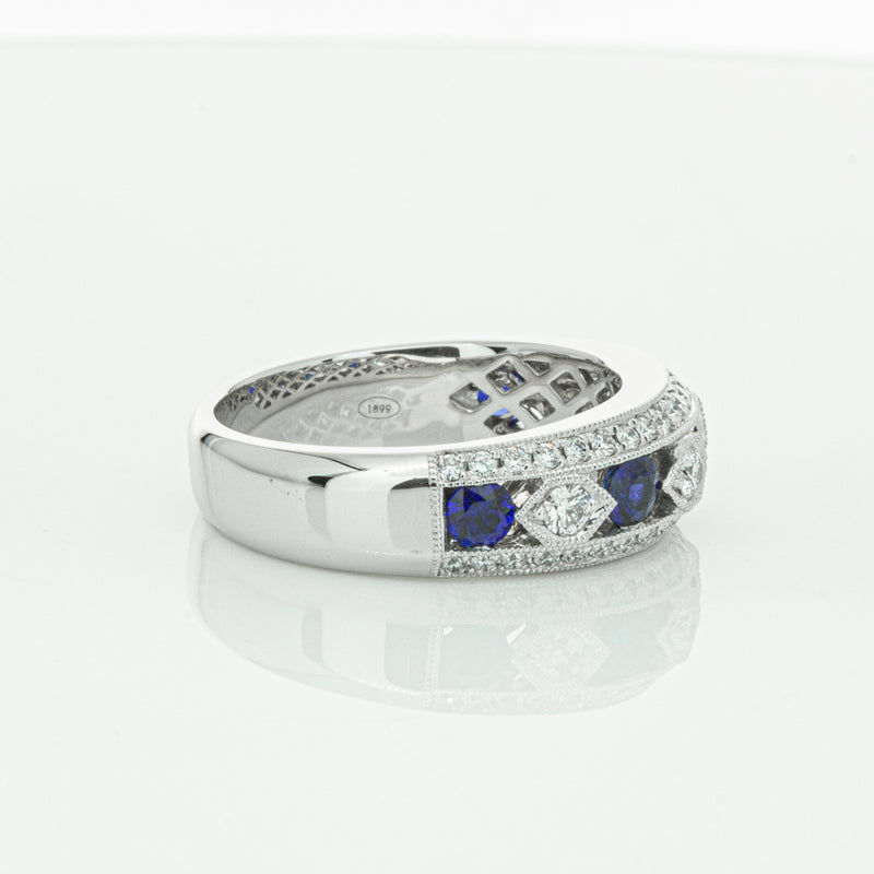 18ct White Gold Sapphire & Diamond Cecelia Ring-Ring-Walker & Hall