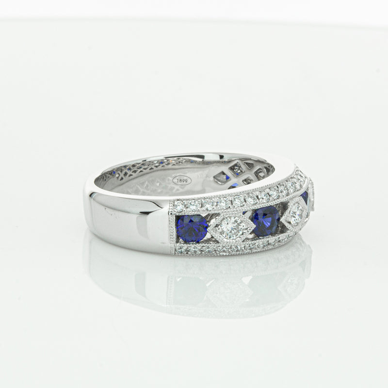 18ct White Gold Sapphire & Diamond Cecelia Ring-Ring-Walker & Hall