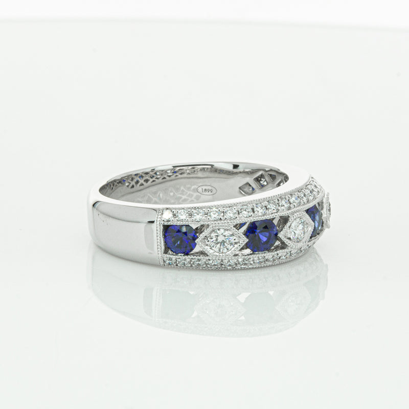 18ct White Gold Sapphire & Diamond Cecelia Ring-Ring-Walker & Hall