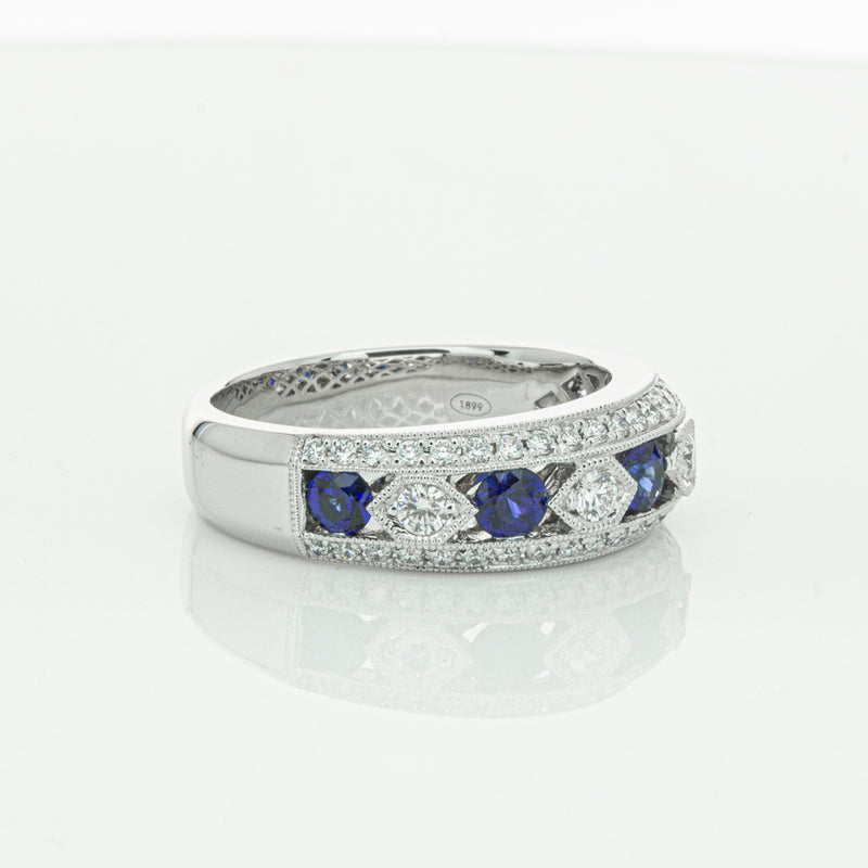 18ct White Gold Sapphire & Diamond Cecelia Ring-Ring-Walker & Hall