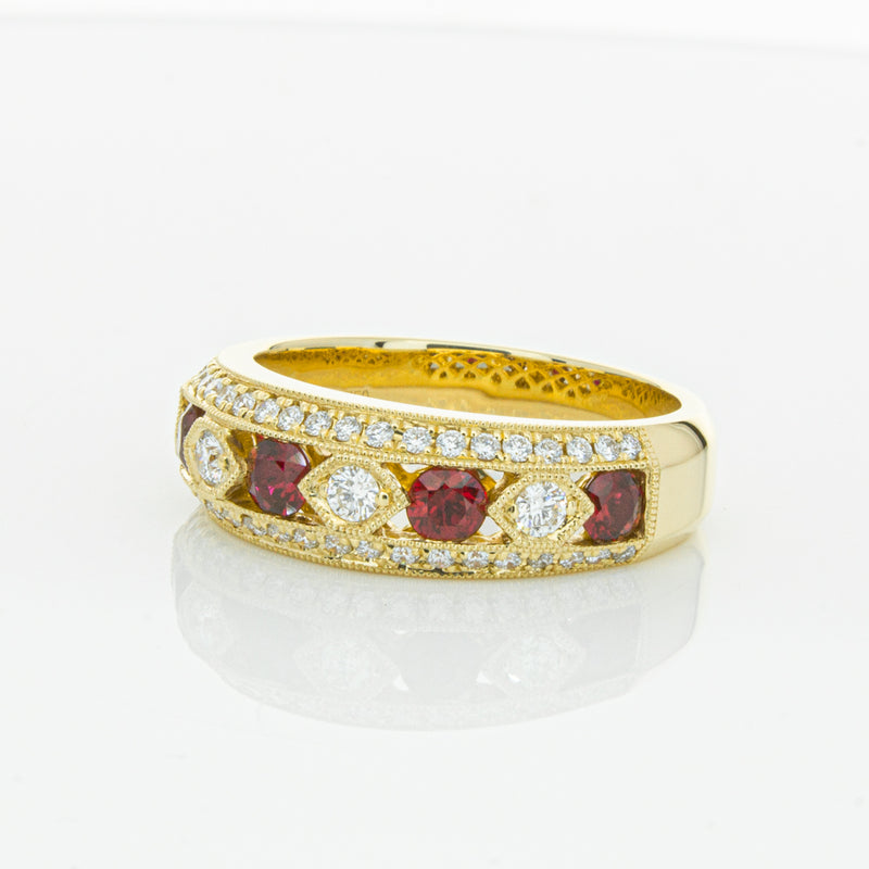18ct Yellow Gold Ruby & Diamond Cecelia Ring-Ring-Walker & Hall