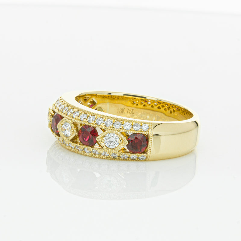 18ct Yellow Gold Ruby & Diamond Cecelia Ring-Ring-Walker & Hall