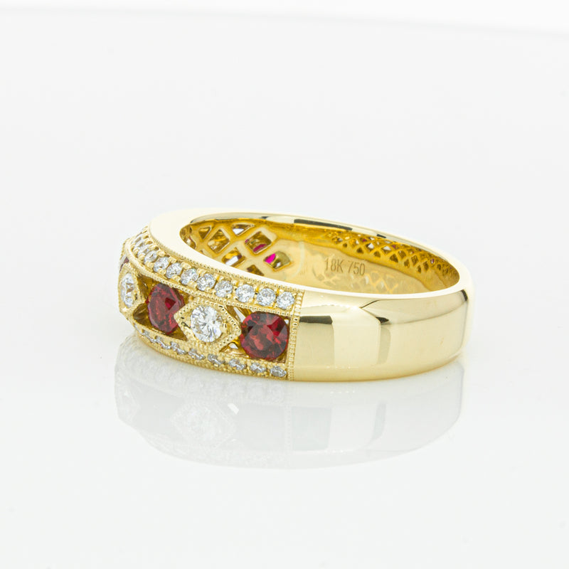 18ct Yellow Gold Ruby & Diamond Cecelia Ring-Ring-Walker & Hall