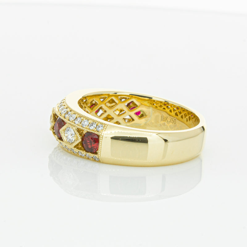 18ct Yellow Gold Ruby & Diamond Cecelia Ring-Ring-Walker & Hall
