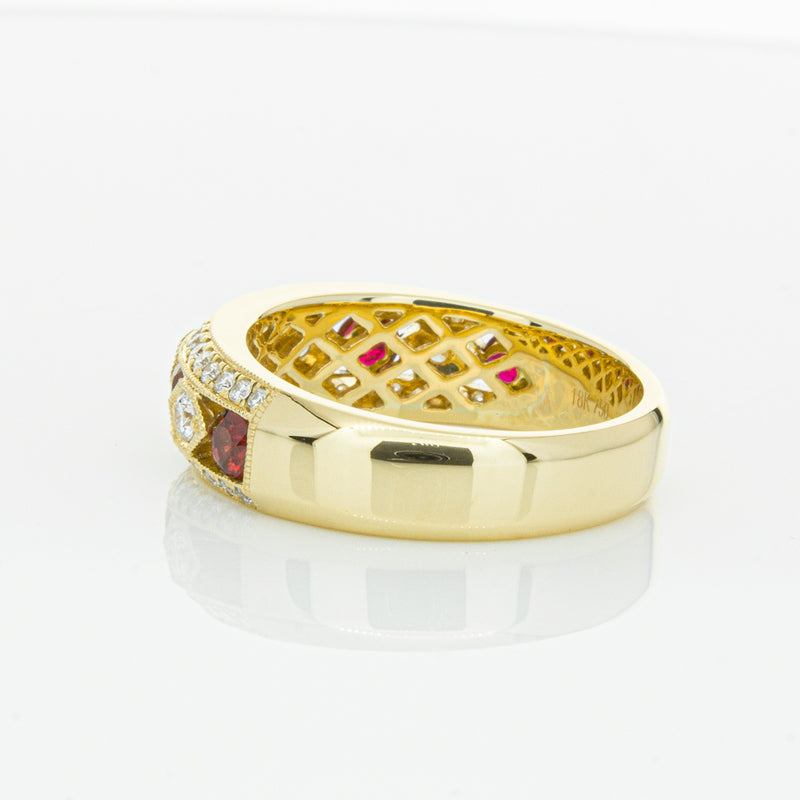18ct Yellow Gold Ruby & Diamond Cecelia Ring-Ring-Walker & Hall