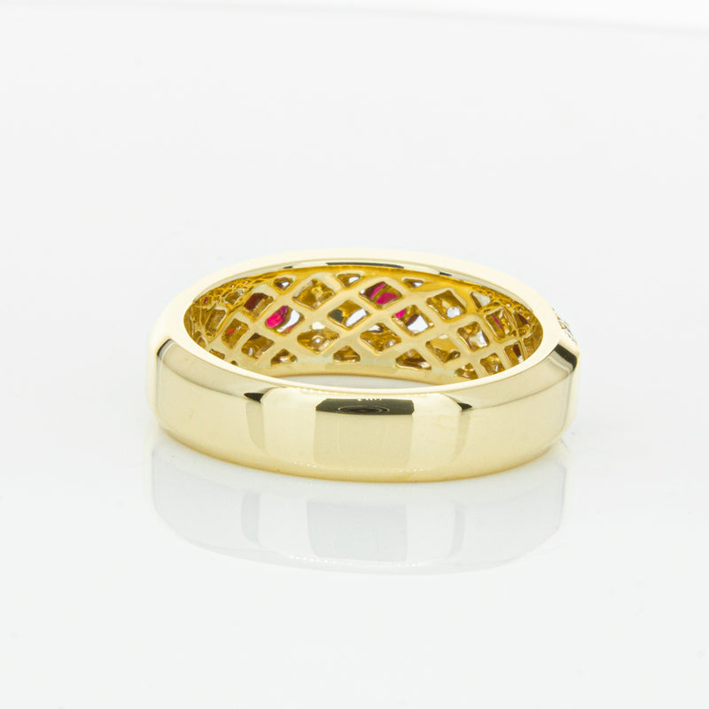 18ct Yellow Gold Ruby & Diamond Cecelia Ring-Ring-Walker & Hall