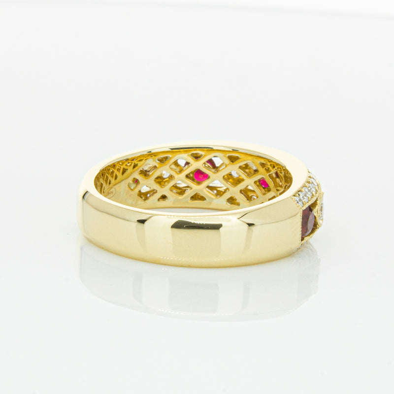 18ct Yellow Gold Ruby & Diamond Cecelia Ring-Ring-Walker & Hall