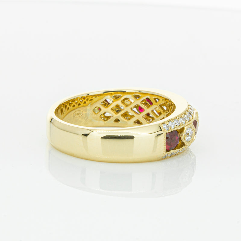 18ct Yellow Gold Ruby & Diamond Cecelia Ring-Ring-Walker & Hall