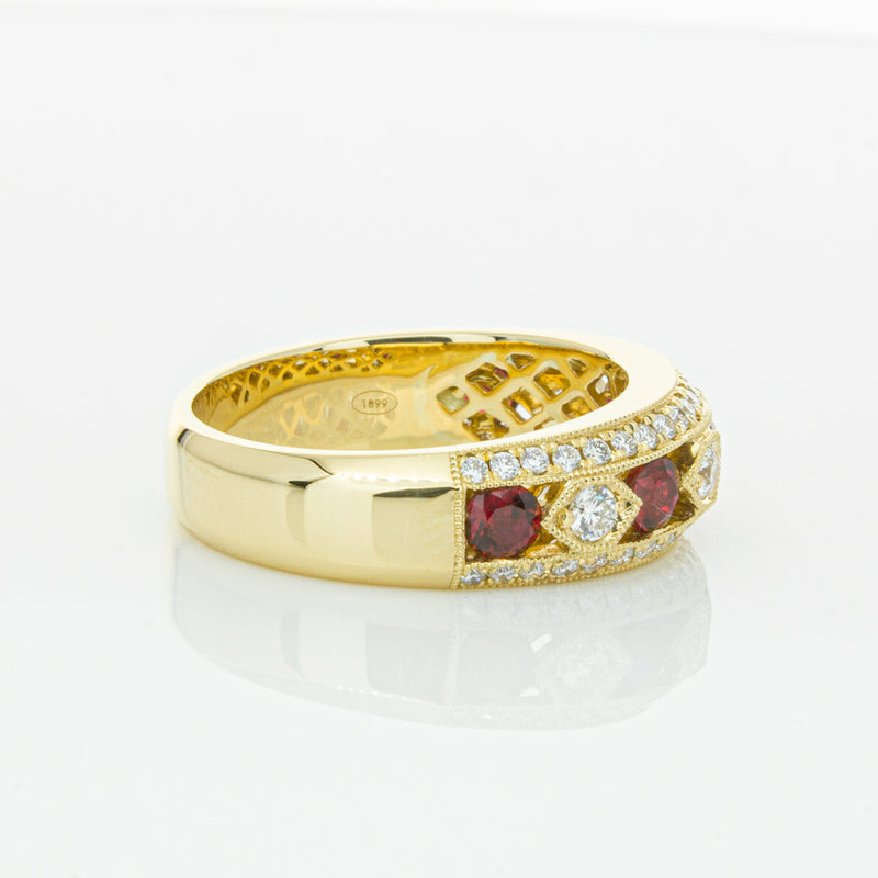 18ct Yellow Gold Ruby & Diamond Cecelia Ring-Ring-Walker & Hall