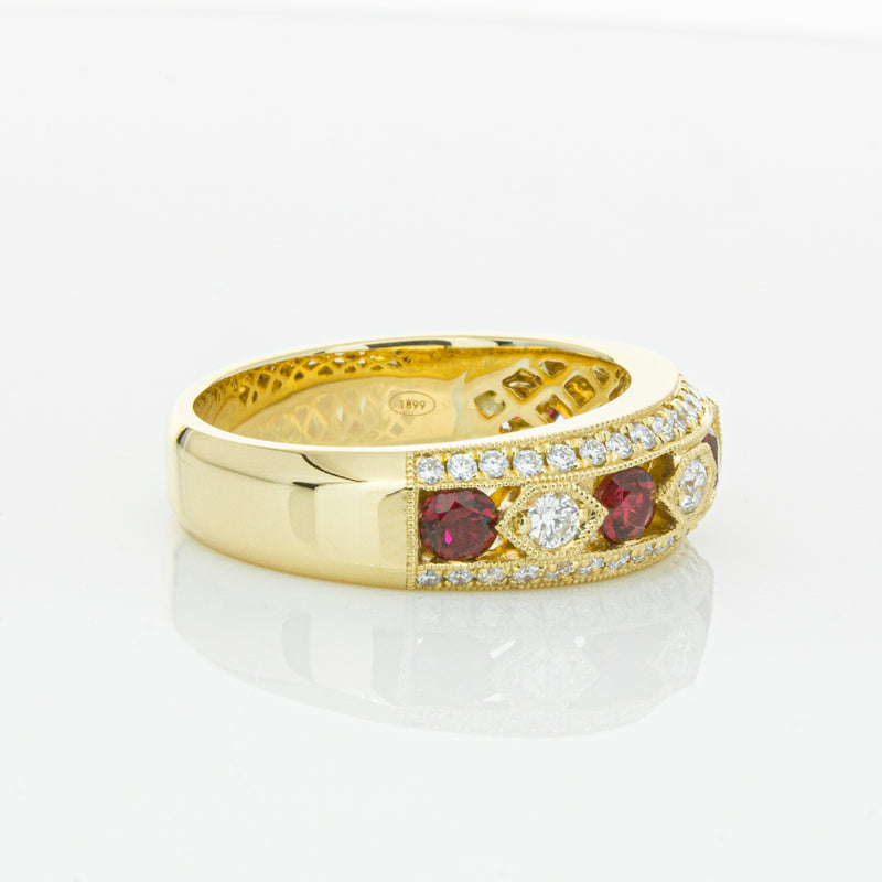 18ct Yellow Gold Ruby & Diamond Cecelia Ring-Ring-Walker & Hall