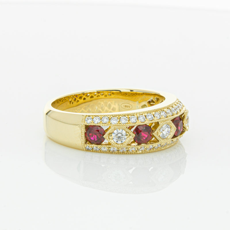 18ct Yellow Gold Ruby & Diamond Cecelia Ring-Ring-Walker & Hall