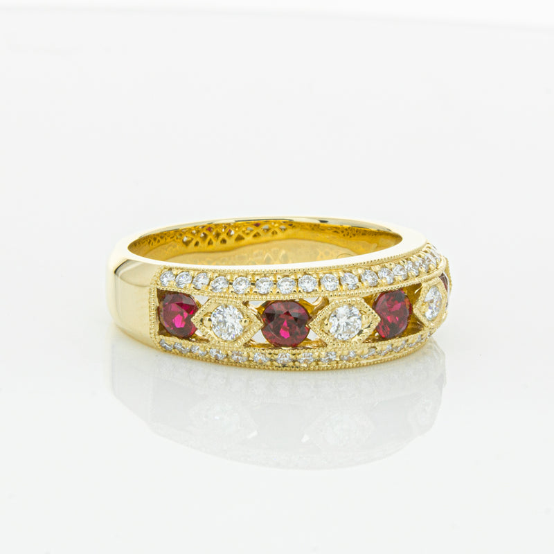 18ct Yellow Gold Ruby & Diamond Cecelia Ring-Ring-Walker & Hall