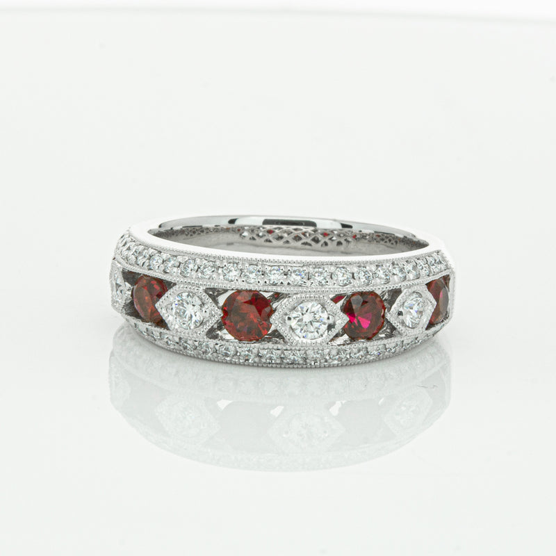 18ct White Gold Ruby & Diamond Cecelia Ring-Ring-Walker & Hall