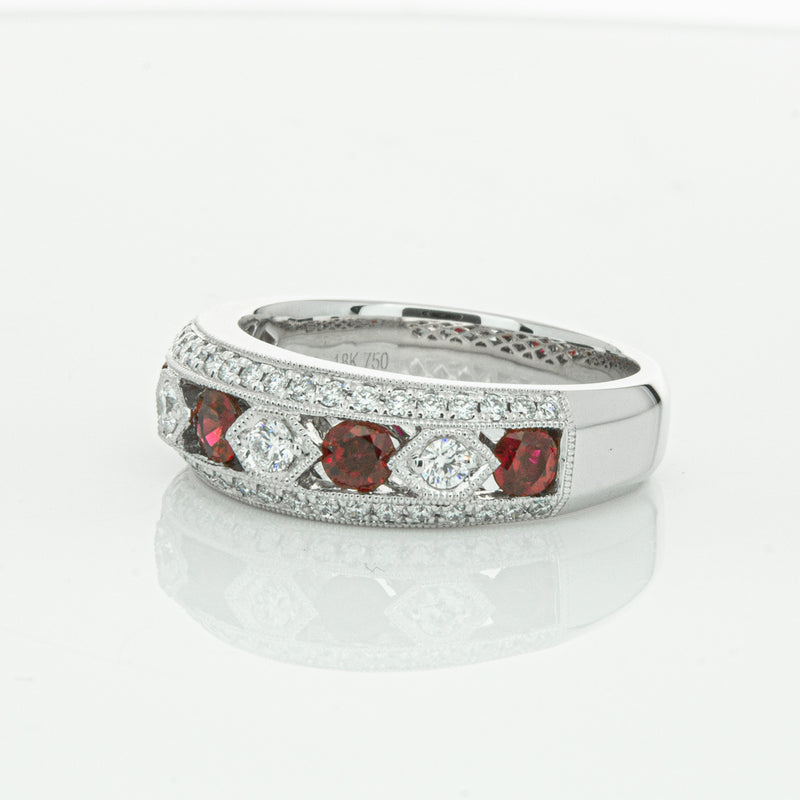 18ct White Gold Ruby & Diamond Cecelia Ring-Ring-Walker & Hall