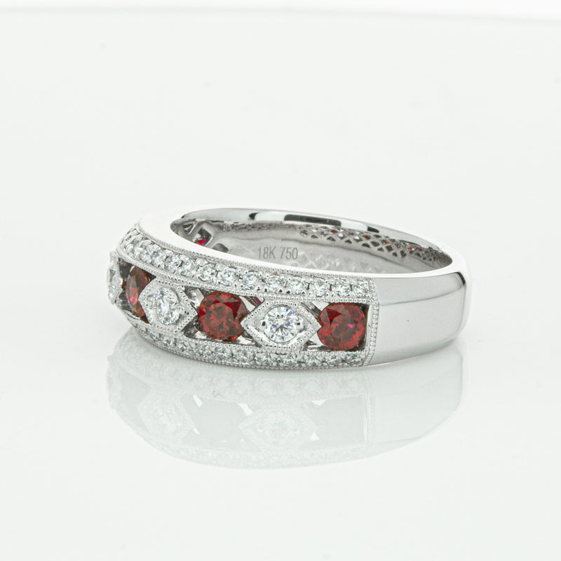 18ct White Gold Ruby & Diamond Cecelia Ring-Ring-Walker & Hall