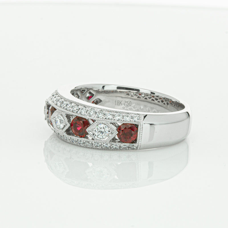 18ct White Gold Ruby & Diamond Cecelia Ring-Ring-Walker & Hall
