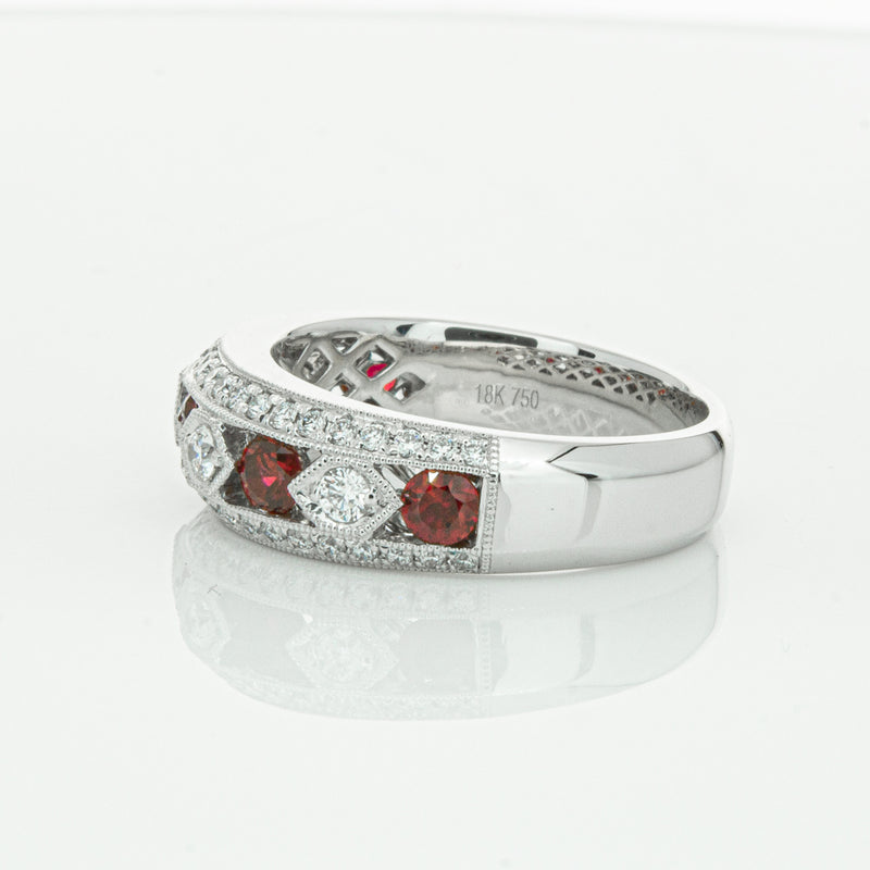 18ct White Gold Ruby & Diamond Cecelia Ring-Ring-Walker & Hall