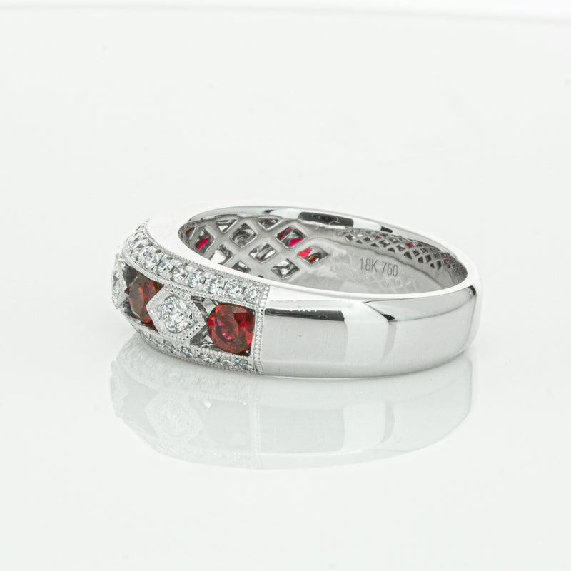 18ct White Gold Ruby & Diamond Cecelia Ring-Ring-Walker & Hall
