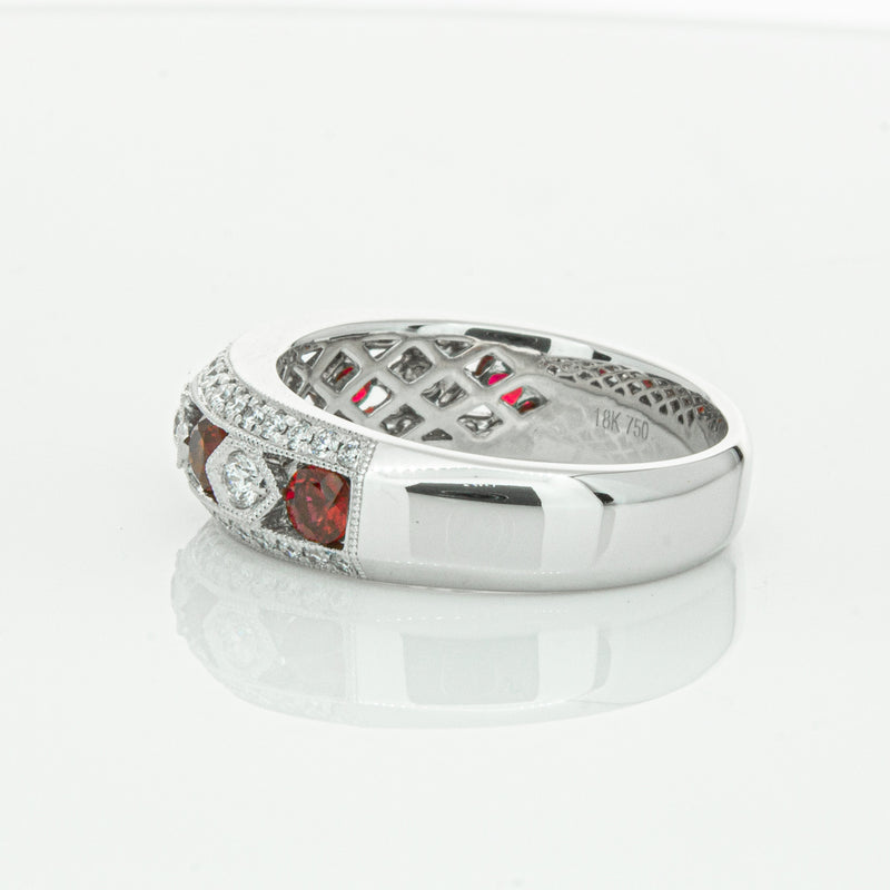 18ct White Gold Ruby & Diamond Cecelia Ring-Ring-Walker & Hall