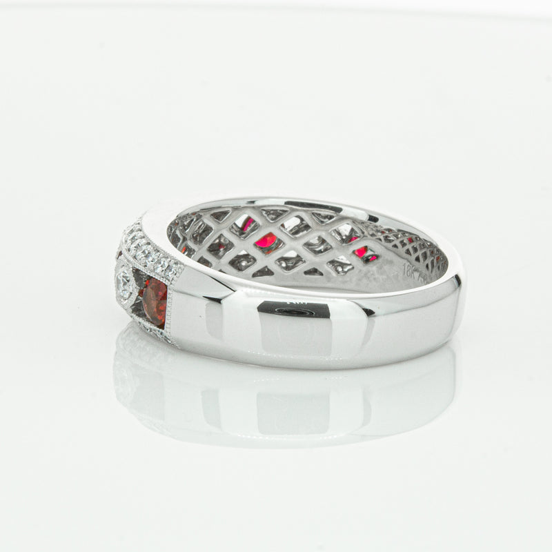 18ct White Gold Ruby & Diamond Cecelia Ring-Ring-Walker & Hall