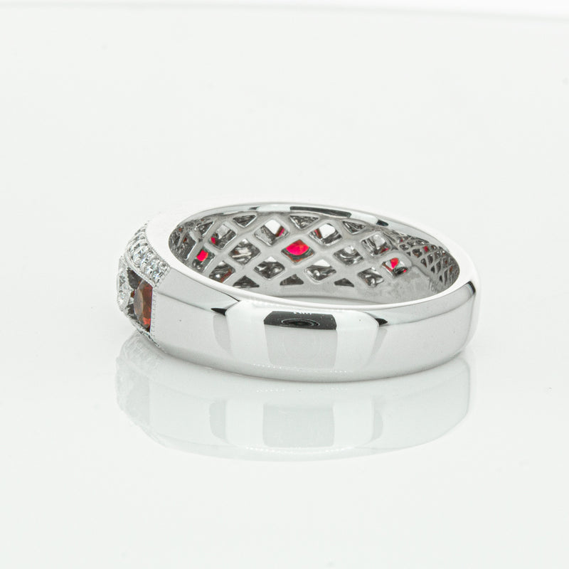 18ct White Gold Ruby & Diamond Cecelia Ring-Ring-Walker & Hall