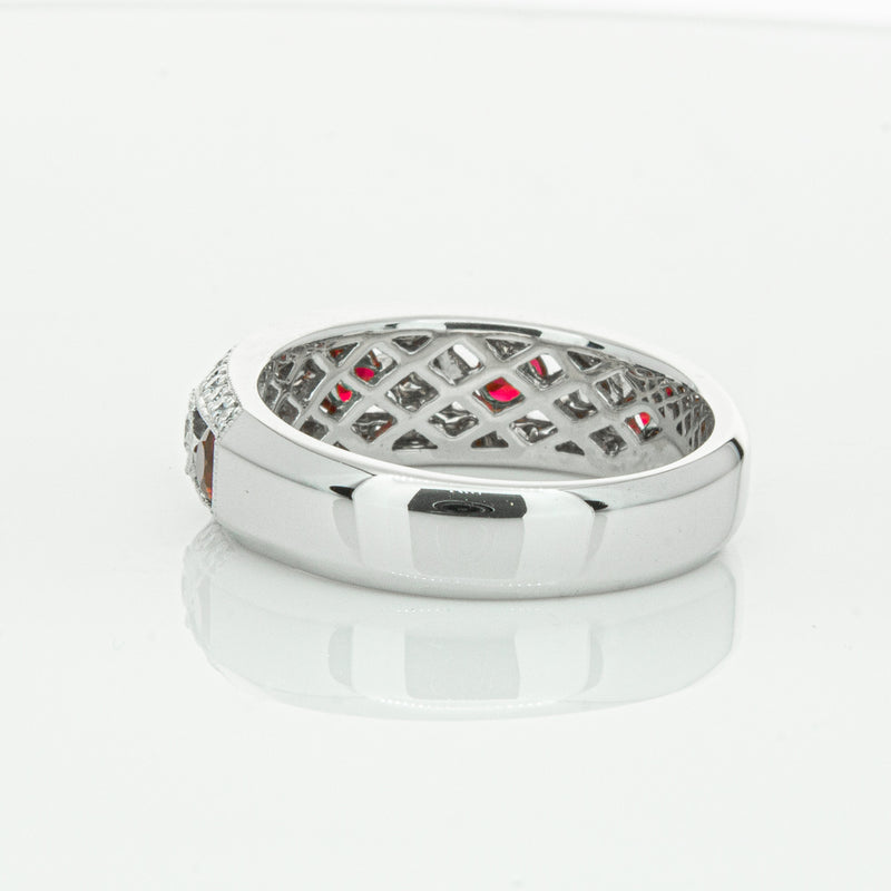 18ct White Gold Ruby & Diamond Cecelia Ring-Ring-Walker & Hall