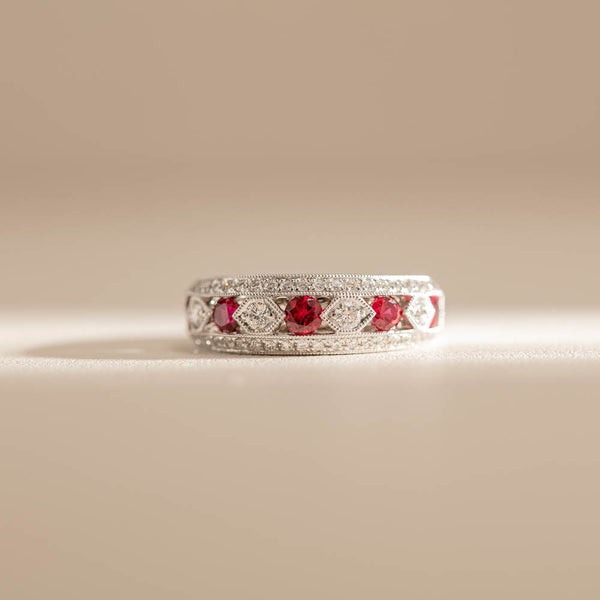 18ct White Gold .73ct Ruby & Diamond Cecelia Ring - Ring - Walker & Hall