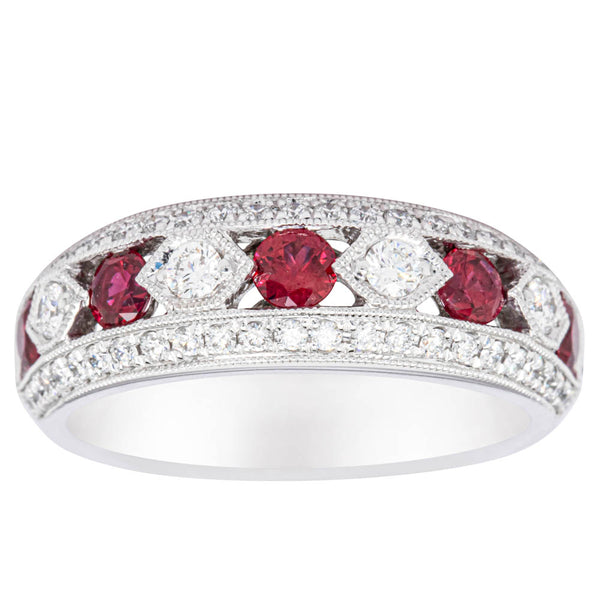 18ct White Gold .73ct Ruby & Diamond Cecelia Ring - Ring - Walker & Hall