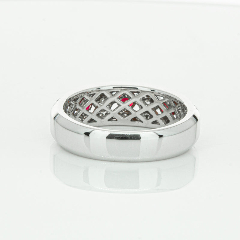 18ct White Gold Ruby & Diamond Cecelia Ring-Ring-Walker & Hall