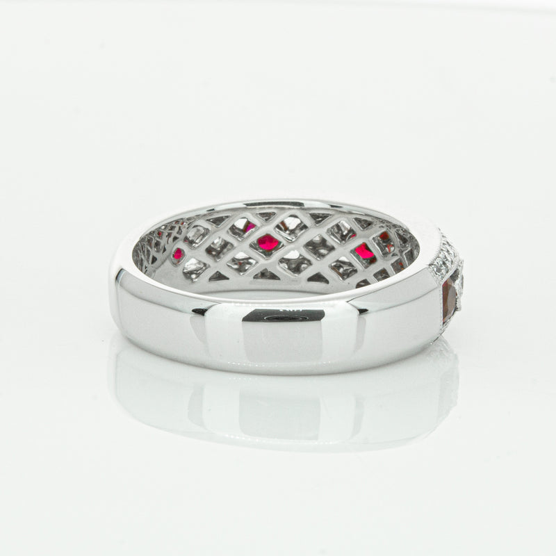 18ct White Gold Ruby & Diamond Cecelia Ring-Ring-Walker & Hall