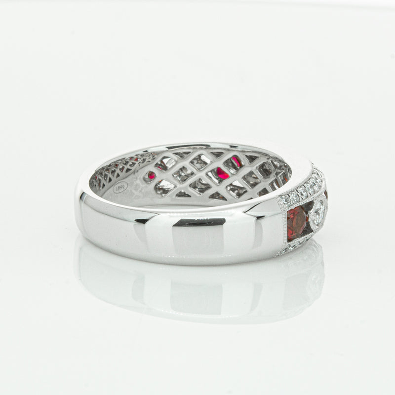 18ct White Gold Ruby & Diamond Cecelia Ring-Ring-Walker & Hall