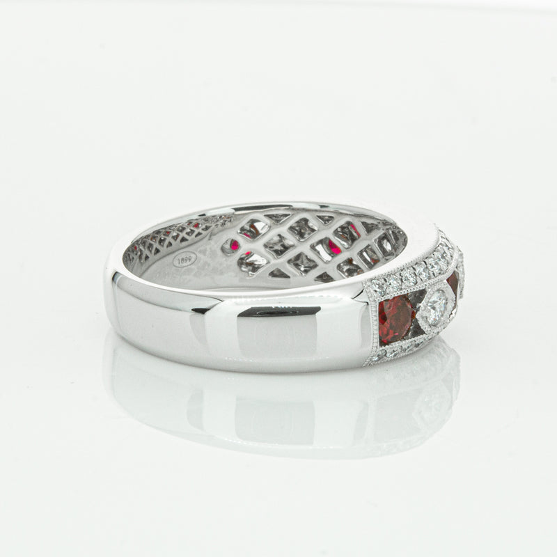18ct White Gold Ruby & Diamond Cecelia Ring-Ring-Walker & Hall