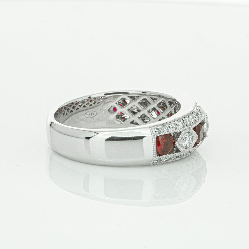 18ct White Gold Ruby & Diamond Cecelia Ring-Ring-Walker & Hall