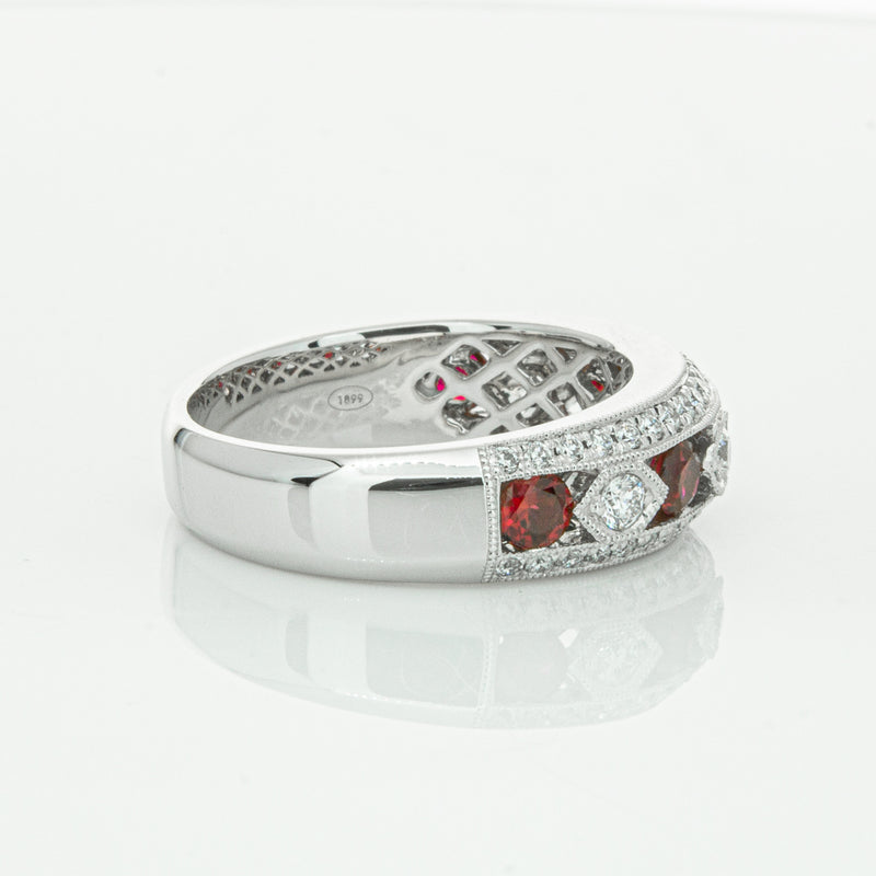 18ct White Gold Ruby & Diamond Cecelia Ring-Ring-Walker & Hall