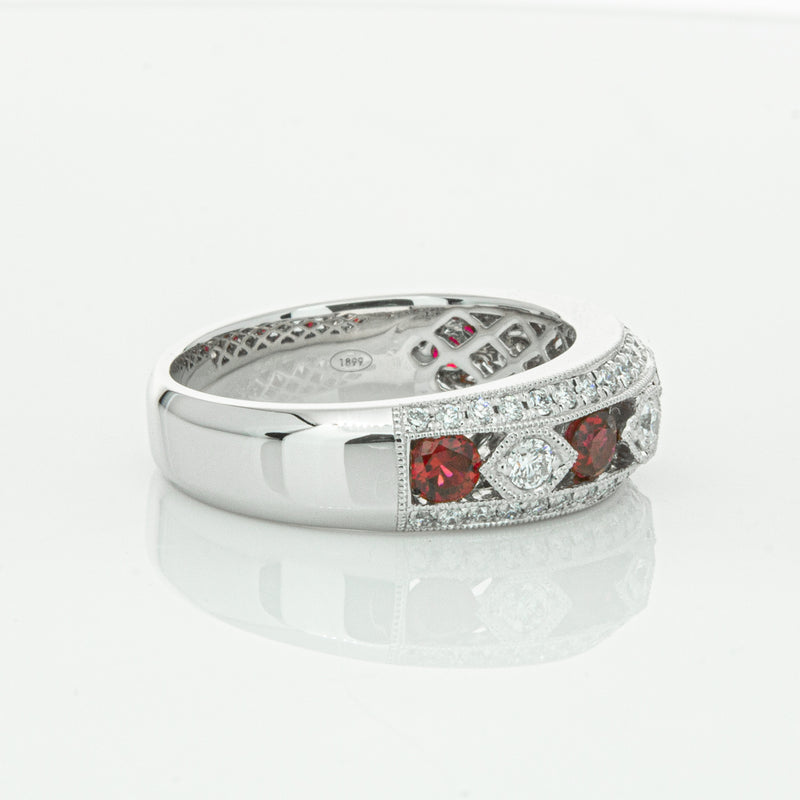 18ct White Gold Ruby & Diamond Cecelia Ring-Ring-Walker & Hall