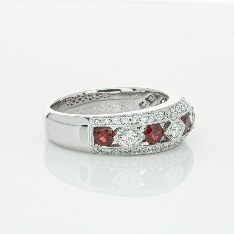 18ct White Gold Ruby & Diamond Cecelia Ring-Ring-Walker & Hall
