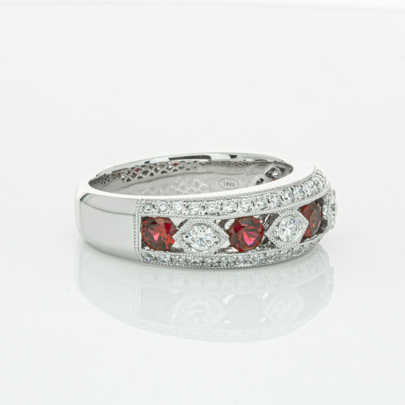 18ct White Gold Ruby & Diamond Cecelia Ring-Ring-Walker & Hall