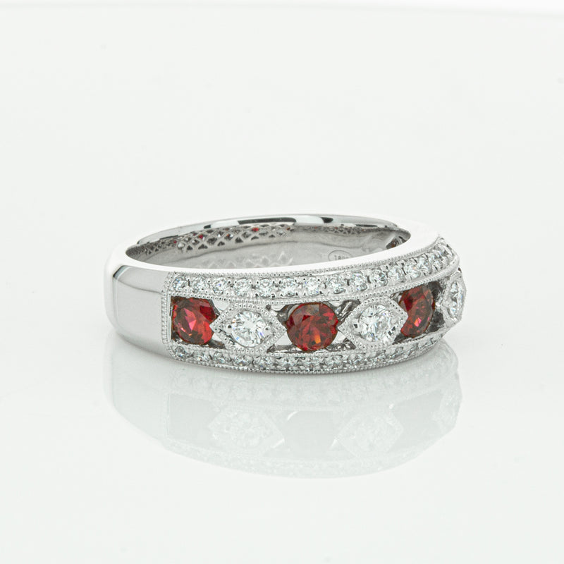 18ct White Gold Ruby & Diamond Cecelia Ring-Ring-Walker & Hall