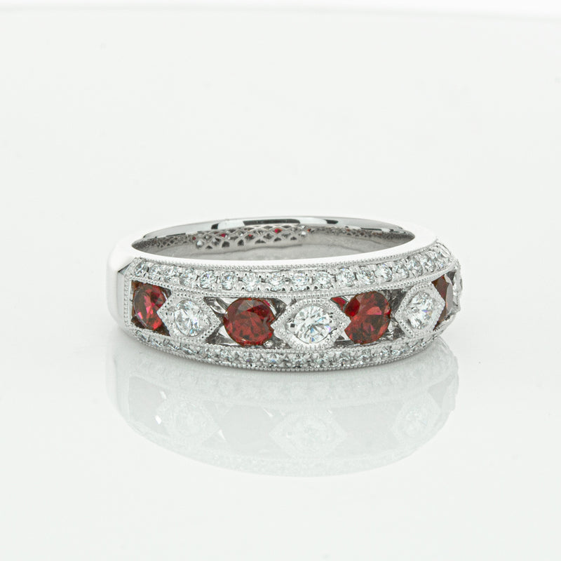 18ct White Gold Ruby & Diamond Cecelia Ring-Ring-Walker & Hall