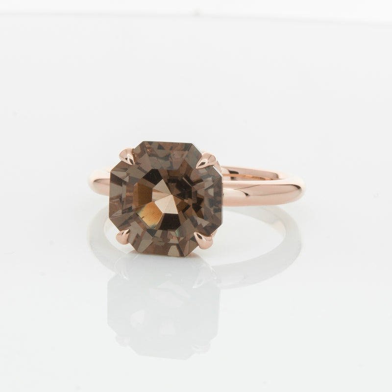 18ct Rose Gold Smoky Quartz Octavia Ring-Ring-Walker & Hall