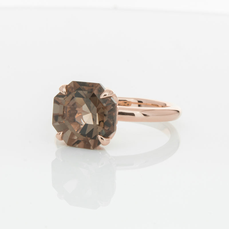 18ct Rose Gold Smoky Quartz Octavia Ring-Ring-Walker & Hall