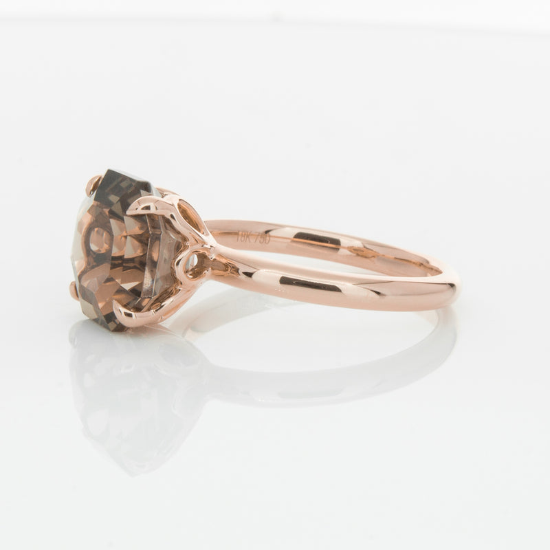 18ct Rose Gold Smoky Quartz Octavia Ring-Ring-Walker & Hall