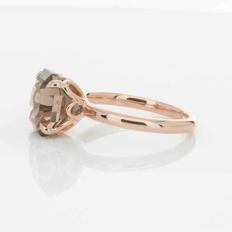 18ct Rose Gold Smoky Quartz Octavia Ring-Ring-Walker & Hall